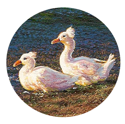 miniature painting of ducks by Wes Siegrist