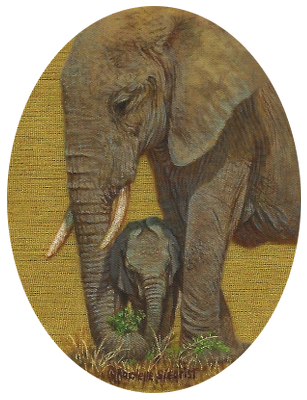 painting of African Elephants by Rachelle Siegrist