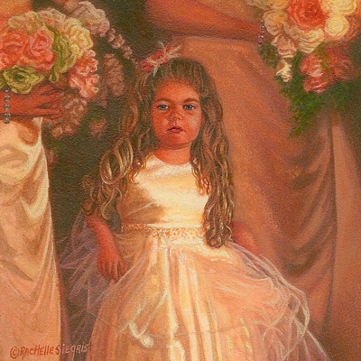 miniature painting of a flower girl by Rachelle Siegrist