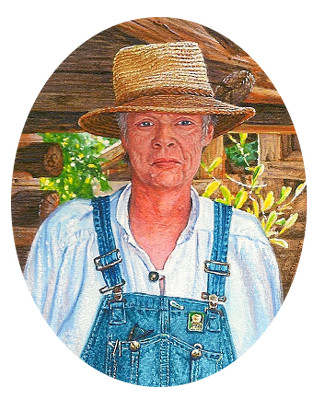 miniature painting of a farmer by Wes Siegrist